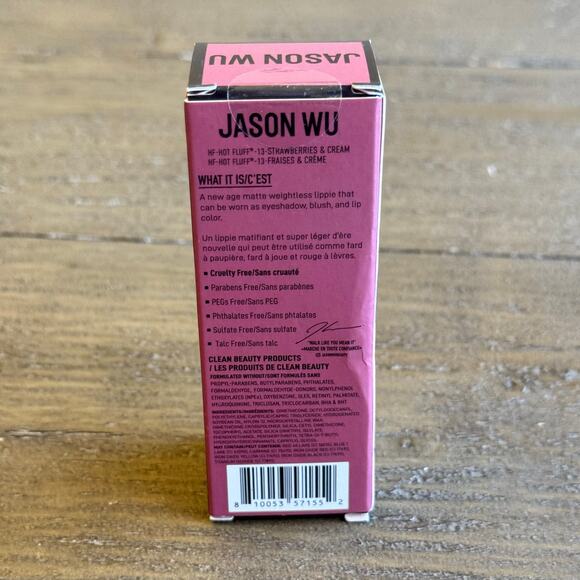 Jason Wu Hot Fluff Matte Lipstick 3 in 1 Lipstick Blush Eye Strawberries & Cream - Picture 3 of 8